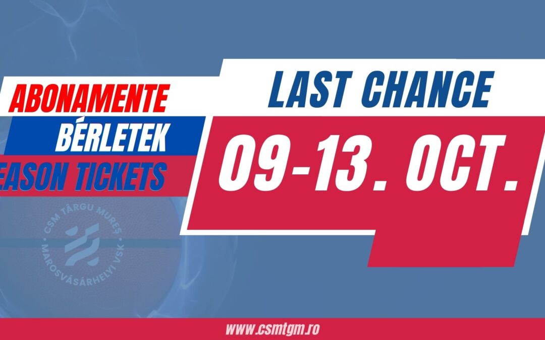 Bérletek – last chance!